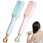 WITBER Self-Cleaning Anti-Static Massage Comb, Self Cleaning Hair Brush, Massage Comb For Hair, Retractable Rotary Lift Self-Cleaning Comb, Women's Hair Styling Tool (multicolor) (PACK OF 2)