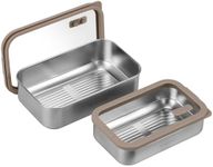 Navaris Microwave-Safe Steel Lunch Box - Microwavable & Reusable Stainless Steel Bento Box - Light & Durable - Lunch or Snack Container Bento Box and Food Storage - Set of 2 Brown