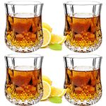 JAIEF 50ml Shot Glasses, Lead-Free Glass, Clear Heavy Base Shot Glass (Set of 4)