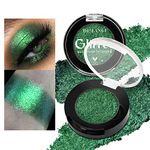 Green Eyeshadow Shimmery Single, Highly Pigmented Metallic Eye Glitter, Long-Lasting Forest Green Metallic Eye Shadow, Sparkly Chameleon Cream Eye Shadow Palette for Green Eyes, Talc Free #4D