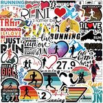 52PCS Run Stickers,Water Bottles Laptop Car Decal Perfect Runner Gifts for Girls and Teenagers