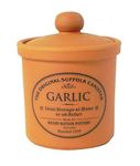 Henry Watson - Small Garlic Keeper - Terracotta, Made in England - 9.5 cm x 10 cm The Original Suffolk Collection, Hand Turned Ceramic Lid.