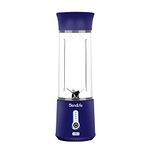 BlendLife Plus Portable Blender for Juices, Shakes, Smoothies, Baby Food, Crushes Hard Ingredients, 230W Motor, 4000mah Rechargeable Battery, Stainless Steel Blades, 500ml, 1-Year Warranty - Navy Blue