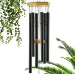 UpBlend Outdoors Wind Chimes for People WHO Like Their Neighbors - Soothing Melodic Tones. Bamboo and Black Aluminum Chime, Great as a Gift or for Your Own Patio, Porch, Garden, and Backyard.