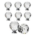 NUODWELL 8 Pcs Spherical Drawer Knob Crystal Pull Handles Cupboard Wardrobe Knobs (20MM)