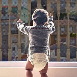 Filet de Sécurité pour Enfants, Bébé Filet de Protection pour Balcon et Escalier, 300Lx90H CM Robuste Réglable Clôture D'escalier Barriere de Securite en Maille pour Chat et Jouet, Noir