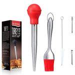 Excefore Turkey Baster 5 Pcs Set, Turkey Basters for Cooking, Thanksgiving Day Gifts Syringe, Silicone Oil Brush, 2 x Pump Flavor Injectors and Cleaning Brush. Ideal for Meat & Poultry Roasting