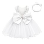 LZH White Flower Girl Dress Toddler,White Dress Baby Girl Dresses,Baby Flower Girl Dress,Baby Girl Baptism Dress