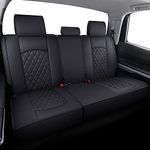 YIERTAI Back Seat Covers Compatible with Toyota Tundra 2008-2023 2024 2025 Crewmax Double Extended Cab 1794 Edition Platinum Limited SR5 TRD Truck Split Bench 40/60(1 Rear Seat Cover/Black)