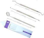 Dental Oral Kit 3 Pcs Mirror Handle and Explorer Hook Pick Double Ended Oral Hygiene Teeth Cleaning Teeth Whitening