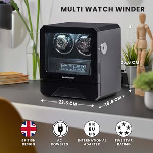BARRINGTON Automatic Watch Winder for 2 Watches – Quiet Motor