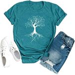 Womens Dandelion Graphic T-Shirts Teen Girls Cute Sunflower Trendy Clothes Casual Tee Tops, B Green1, Medium