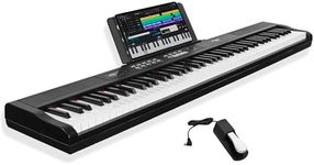 STRICH Digital Piano Keyboard - Full Size 88 Key Electric Keyboard with Semi-Weighted Sensitive Keys, Sustain Pedal, Music Rest - 900 Sounds, 700 Rhythms, Portable Design for Beginners, Black, SEP-150