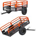 Houseables Utility Trailer, ATV Trailer, Dump Trailer, UTV Trailer, ATV Dump Trailer, ATV Pull Behind Trailer, Garden Trailer, Yard Trailers, Dump Cart for Lawn Tractor, Four Wheeler, 1500LB, 15 Cu Ft