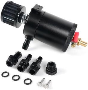 BARTOO Universal Oil Catch Can Tank 2 Port Oil Catch Can Billet aluminum Car Engine oil catch can kit With Breather Filter Reservoir Oil Separator