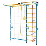 Costzon 7 in 1 Climbing Toys for Toddlers, Indoor Kids Gym for Exercise, Steel Ladder Wall Set with Wall Ladder, Pull-up Bar, Climbing Rope and Gymnastic Rings, Climber Ladder Toys Boys Girls Gift