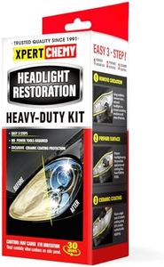 XPERTCHEMY Headlight Restoration Kit-Headlight Cleaner Removing The Heavy-Duty Yellowing, Clouding and Stains, Even Buffs Out Unsightly Hairline Scratches,No Power Tools Needed