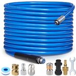 15M High Pressure Washer Drain 3000 PSI/180bar Hose Cleaning Kit Sewer Jetter Kit for Karcher K2 K3 K4 K5 K6 K7 Series & Bosch AQT Household Use Pressure Washer