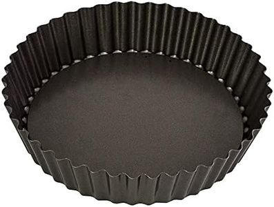 Bakemaster Quiche Pan Non-Stick Loose Base Round Deep, Grey, SHHB85