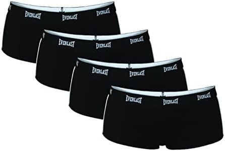 Everlast Women's 4 PK Boyshorts Size S, COM D: Black, Black, Black, Black