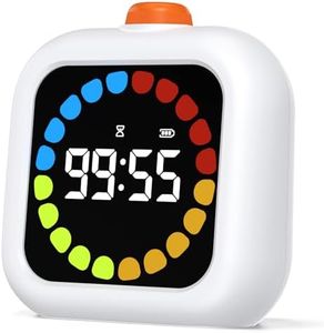 EooCoo Visual Timer, 99 Minutes Digital Rechargeable Timers with 3 Modes, LCD Colorful Screen Backlight Countdown Rotation Timer, Time Management Tool for Home Kitchen, School Classroom, or Office