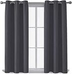 AR Ware Charcoal Blackout Curtains - 2 Panels Drapes Eyelet Thermal Curtains for Living Room and Bedroom - Energy Saving - Soundproof lightweight curtains (46 x 72 inches)