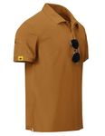 TARAINYA Mens Polo Shirts Quick-Dry Cool Short Sleeve Sports Golf Tennis Shirt for Men Polo Homme Brown S