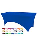 BDDC Spandex Table Cover, Royal Blue Tablecloth 1 Pack 6FT, Fits Tables Size [183Lx76W x76H] cm, Washable and Wrinkle Resistant Stretch Rectangular Table Cover for Event, Wedding, Banquet & Parties