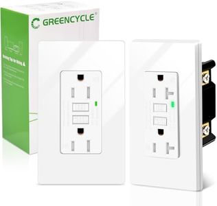 GREENCYCLE 20A/125V GFCI Outlets, Decor Receptacle with LED Indicator, Decorative Wall Plates, Screws Included, Residential and Commercial Grade, ETL Certified,2 PK, White