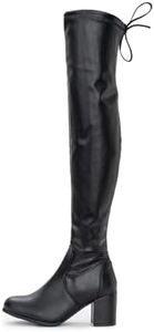 Women Over The Knee Boots Knee High Thigh High Boots Suede Above Stretch Long Fall Winter With Inner Zipper, Black-b, 7 US