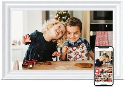 Frameo WiFi Digital Picture Frame, 10.1 Inch 1280 * 800IPS Touch Screen Digital Photo Frame, 32GB Memory, Auto-Rotate, Share Pictures and Videos, Gift for Mom, Dad, Friends, Family, Birthday, White