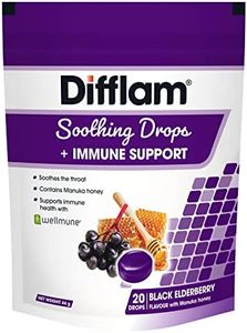Difflam Soothing Drops + Immune Support 20 Pieces Pack, Black Elderberry
