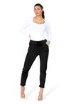 Faozo® Women's Plain Magic Italian Trousers - Ladies Summer Yoga Pants Lagenlook Jogger Active Casual Stretchy Joggers Pant (Black, 16-20)