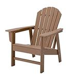 VOQNIS Adirondack Chair Plastic for Fire Pit Chair Seating HDPE Backyard Garden Beach Pool Adirondack Chairs (Teak)