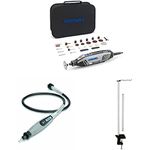 Dremel 4250 Rotary Tool 175 W, Multitool Kit With 35 Accessories, Flex-shaft (225) and Rotary Tool Holder (2222) With Adjustable Height