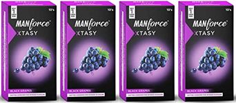 Manforce XTASY Black Grapes Flavoured Condoms for Men| 40 Count (Pack of 4)| Extra Dotted for Intense Pleasure