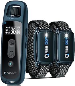 ABBIDOT Collier De Dressage pour Chien - Portée De 1000m, 5 Modes avec Choc Statique Pour 2 Chiens, Rechargeable IPX7 étanche Collier électronique pour Petits Chiens Moyens Grands Chiens (6~55 Kg)Bleu