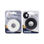 KORBOND Hemming Tape 40m - 20m Black and 20m White -– Invisible Mending Tape for Fabric - Iron On Hem Tape - NO Sewing Required Adhesive Fabric Tape, Webbing Tape, Hemming Web