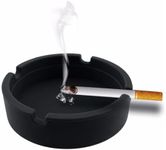 AKOAK 1 Pack Creative Personality High Temperature Resistant Circular Silicone Ashtray Smoking Accessories Household Articles (black)