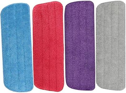 4 Pack Microfiber Mop Pad,Spray Mop Pad Replacement, Reveal Mop Cleaning Pad,Fit for Wet/Dry Spray Mops & Reveal Mops Washable 16.5 * 5.5 Inches. (Red,Blue,Gray, Purple)