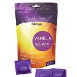 VIBRATISSIMO XXL Vanilla Condoms 50-Pack I Premium Condoms with Aroma I Condoms for Men I Vanilla Flavored Condoms with Thin Wall Thickness & Aromatized I Thin Feel Condoms I w=64mm