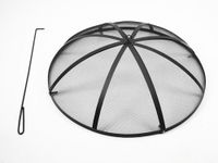 36” Diameter Heavy Duty Fire Pit Spark Screen Easy-Opening Fire Pit Lid Round Cover with Mesh Screen and Handle