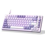 MageGee 81-Key Gasket Mechanical Keyboard,Hot-Swappable 75% Keyboard,Gaming Keyboard with Ice Blue Backlit,Anti-Ghosting Gaming Keyboard with Violet Switches for Windows Mac PC(Purple)