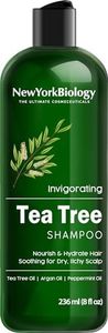 New York Biology Tea Tree Shampoo – Clarifying Shampoo for Women and Men – Moisturizing and Cleansing Hair and Scalp - 236 ml