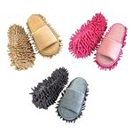 Qianly 3 Pairs Mop Slipper Mop Socks Cleaner Shoes Cover Cleaning for Bathroom Home