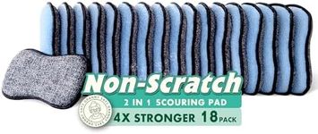 GRANNY SAYS Sponges Kitchen for Washing, Dish Washing Scrubbers, Scrubbing Pad for Cleaning, Scrub Sponge for Kitchen Non - Scratch, Scouring Pad for Pots and Pans, Washable & Microfiber Pad, 18 Pack