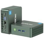 GMKtec Mini PC N100, Preinstalled Windows 11 Pro (3.4GHz), 16GB DDR4 RAM 1TB PCIe M.2 SSD, Desktop Computer 4K Dual HDMI Display/4x USB3.2/WiFi 6/BT5.2/RJ45 Ethernet G3 Green