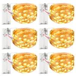 6 Pack Battery Fairy Lights with Timer - 3M/9.8FT 30 LED Copper Wire Fairy String Lights Battery Operated Waterproof Small Christmas Battery Lights Indoor for Bedroom Tree Wedding Party-Warm White