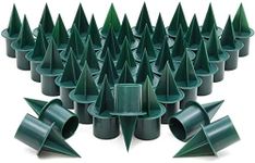 Bright Creations 40-Pack Green Plastic Candle Holder Stakes - 1-inch Picks for Floral Arrangements, Wedding Table Centerpieces - Plastic Candle Holders - Stakes for Candles