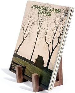 EGMEHOAD Vinyl Record Storage Holder Spade Wood,Modern Album Display Solid Spade Wood Vinyl Record Stand, Records Holder & Display Holds up to 10-15 LPs